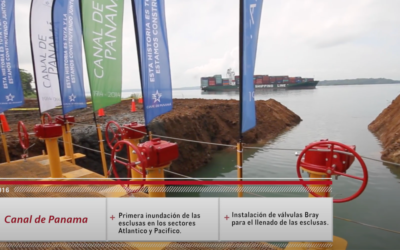 Instalación de válvulas en el Canal de Panamá